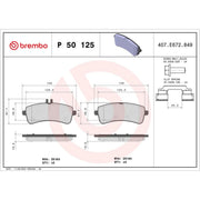 Brembo 4 x Rear Brake Pad Set fits Mercedes-Benz AMG GT 2014-2021