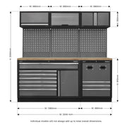Sealey Modular Storage System Combo Pressed Wood Worktop APMSSTACK14W Sealey - Dynamic Drive