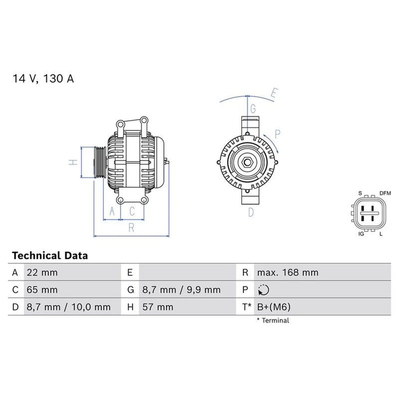 Bosch Car Alternator 12V fits Toyota Land Cruiser 200 2008 on 4.5