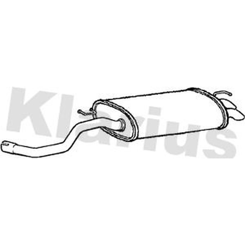 Klarius Box With Tail Pipe Rear fits Audi A3 1996-2003 1.8 1.9
