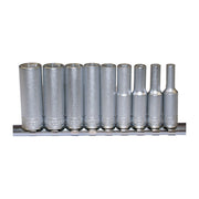 Teng Tools 1/4" Deep Socket Clip Rail Set 6 pt 9 Pieces Teng Tools - Dynamic Drive