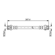 Bosch Brake Hydraulic Hose Line Rear Right fits Hyundai I10 I 2007-2013