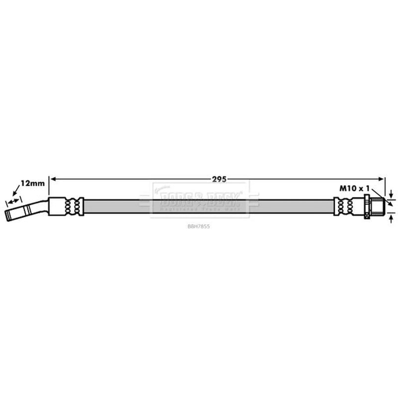 Borg & Beck Brake Hydraulic Hose Line Rear Left BBH7855