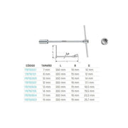 Teng Tools 3/8" T-Bar Deep Socket 6 pt Metric 8mm Teng Tools - Dynamic Drive