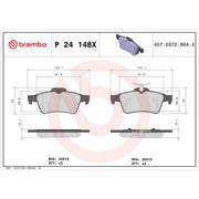 Brembo 4 x Rear Brake Pad Set fits Ford C-Max II 2010-2019 1.0 1.5 1.6 2.0