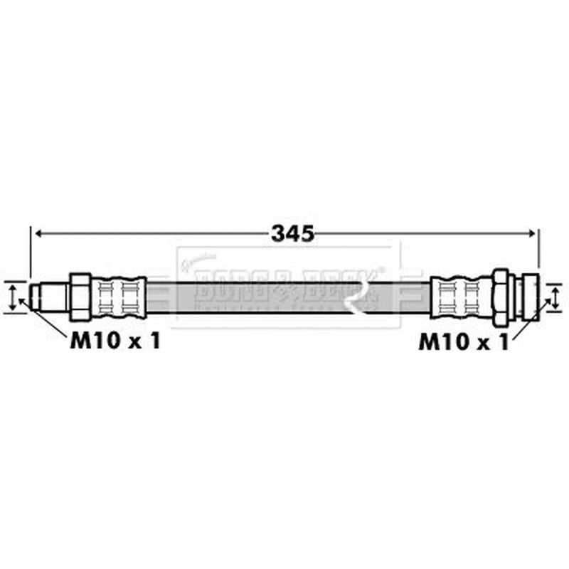 Borg & Beck Brake Hydraulic Hose Line Front Right BBH7521