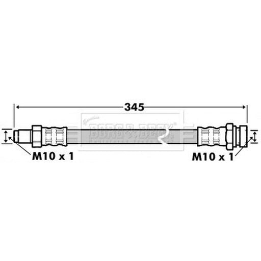 Borg & Beck Brake Hydraulic Hose Line Front Right BBH7521
