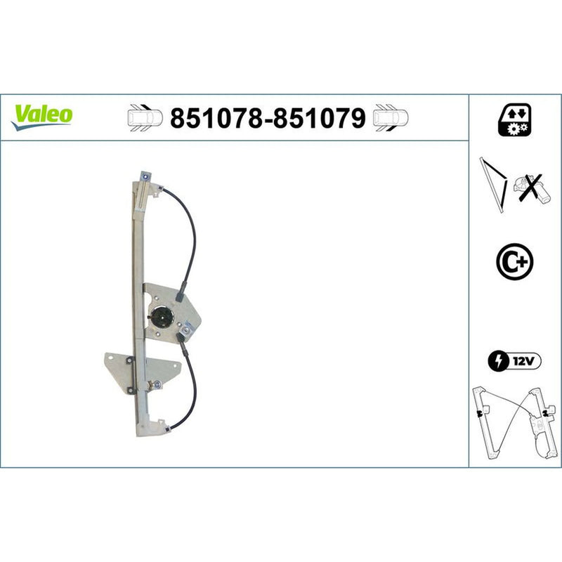 Valeo Electric Window Regulator Lifter Right Front 851079