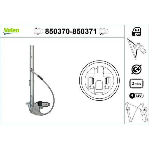 Valeo Electric Window Regulator Lifter Left Rear 850370