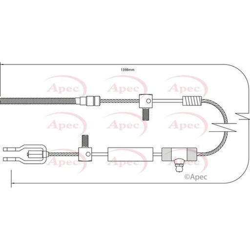 Apec Handbrake Cable Right Rear CAB1394