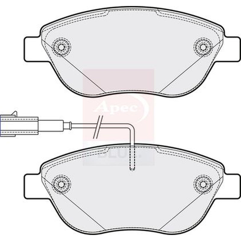 Apec Front Brake Pad Set fits Abarth 500 / 595 / 695 2008 on 1.4