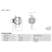 Bosch Car Alternator 12V
