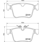 Brembo 4 x Rear Brake Pad Set fits Jaguar I-Pace 2018 on