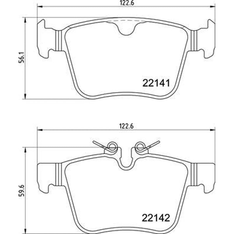 Brembo 4 x Rear Brake Pad Set fits Jaguar I-Pace 2018 on
