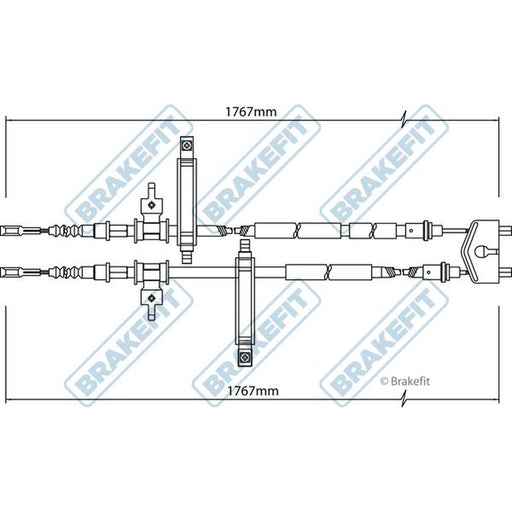 Apec Handbrake Cable Left Rear fits Ford Focus I 1998-2004 1.4 1.6 1.8 2.0