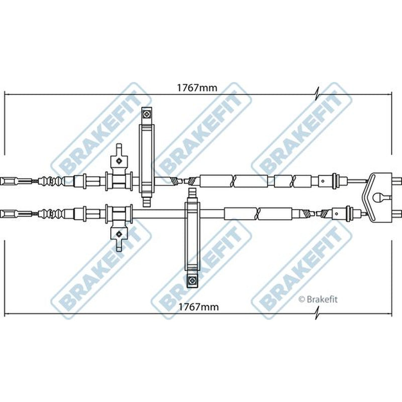 Apec Handbrake Cable Left Rear fits Ford Focus I 1998-2004 1.4 1.6 1.8 2.0