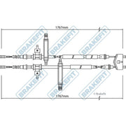 Apec Handbrake Cable Right Rear BBC3143