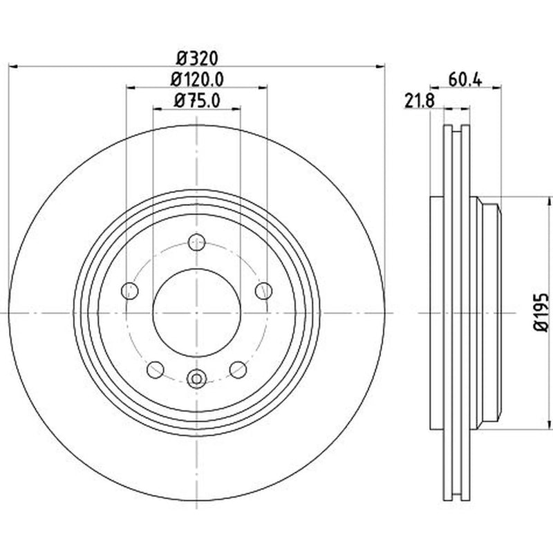Mintex 2 x Externally Vented Brake Discs fits BMW 3 1999-2007