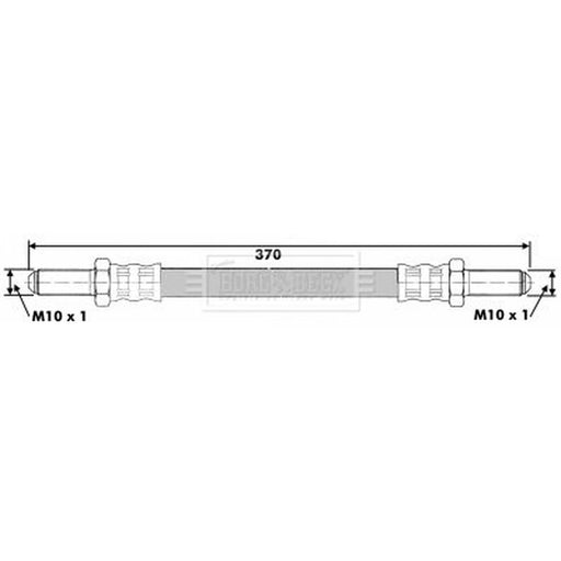 Borg & Beck Brake Hydraulic Hose Line Front Right BBH6247