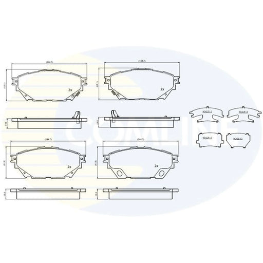 Comline 8 x Front Brake Pad Set fits Mitsubishi Canter VI 1995-2005