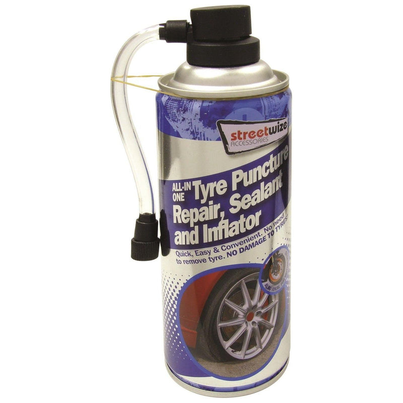 AA 12v Car Motorcycle Motor Bike Mini Tyre Air Compressor Inflator + Sealant Streetwize - Dynamic Drive