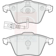 Apec Black Front Brake Pad Set fits Audi A3 2006-2013