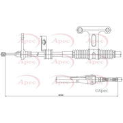 Apec Handbrake Cable Right Rear fits Kia Sedona 2001-2006 2.5 2.9