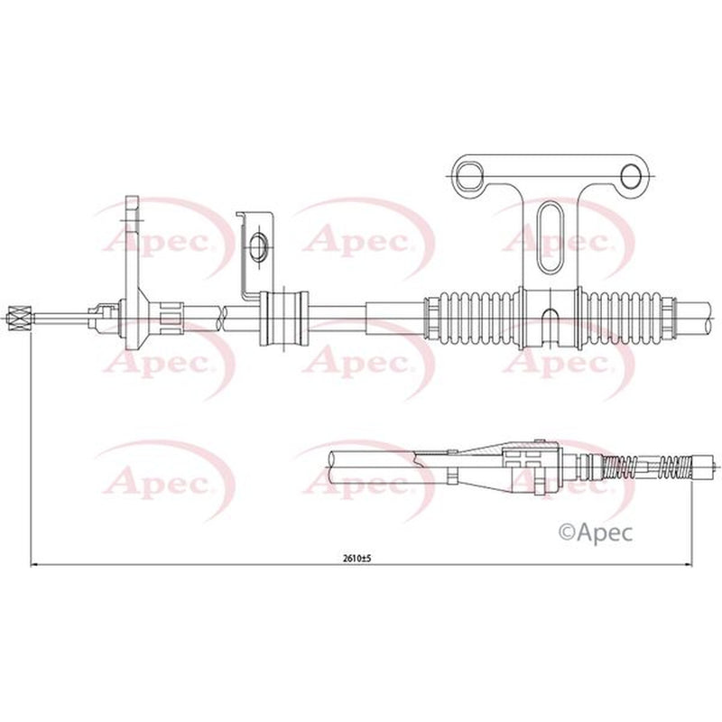 Apec Handbrake Cable Right Rear fits Kia Sedona 2001-2006 2.5 2.9