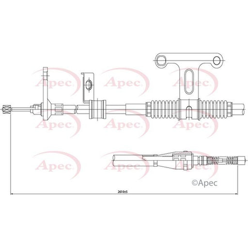 Apec Handbrake Cable Right Rear fits Kia Sedona 2001-2006 2.5 2.9