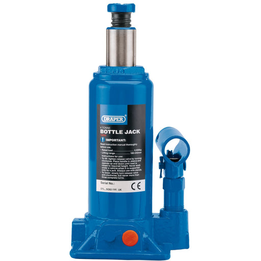 Draper Hydraulic Bottle Jack, 4 Tonne 13066 Draper - Dynamic Drive