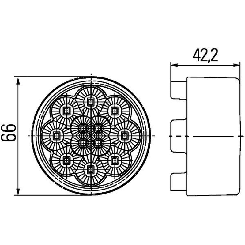 Hella Lamp Po MD12 2PF Vehicle Front 2PF 009 001-421 P005407 2PF 009 001-421