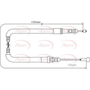 Apec Handbrake Cable Left Rear fits Citroën Dispatch II 2007-2016 1.6 2.0
