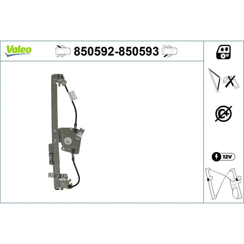 Valeo Electric Window Regulator Lifter Right Rear 850593