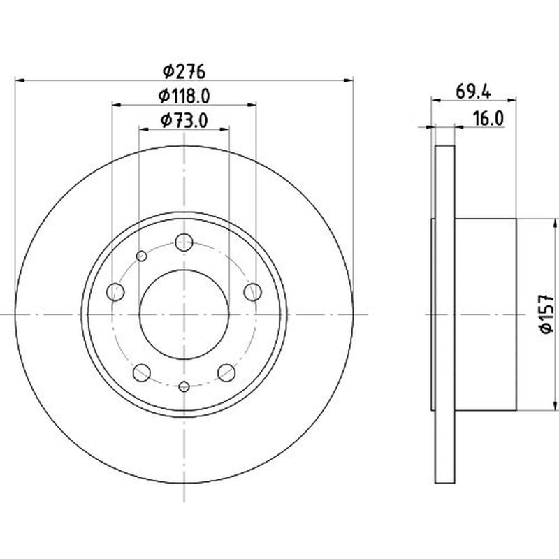 Mintex 2 x Solid Rear Brake Discs MDC1439-x2