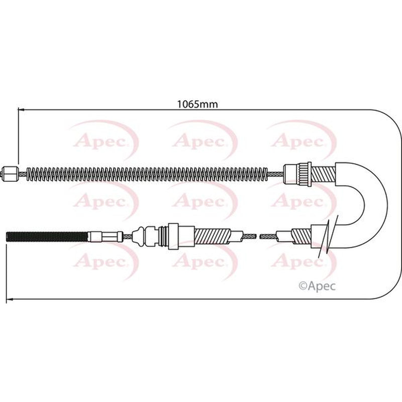 Apec Handbrake Cable Left Rear fits Citroën Dispatch I 1995-2006 1.9 2.0