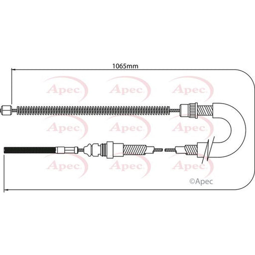 Apec Handbrake Cable Left Rear fits Citroën Dispatch I 1995-2006 1.9 2.0