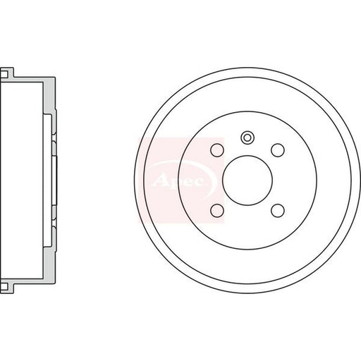 Apec Brake Drum Assembly Rear fits Opel Astra F 1994-1998 1.6