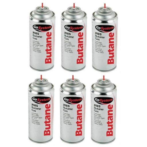 6x Go System Aerosol Butane Refill Gas Cartridge 144g Go System - UK Camping And Leisure