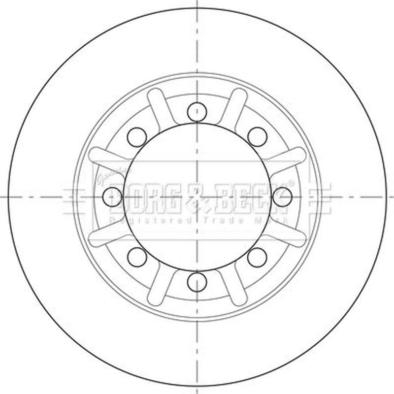 Borg & Beck 2 x Vented Rear Brake Discs BBD32626-x2