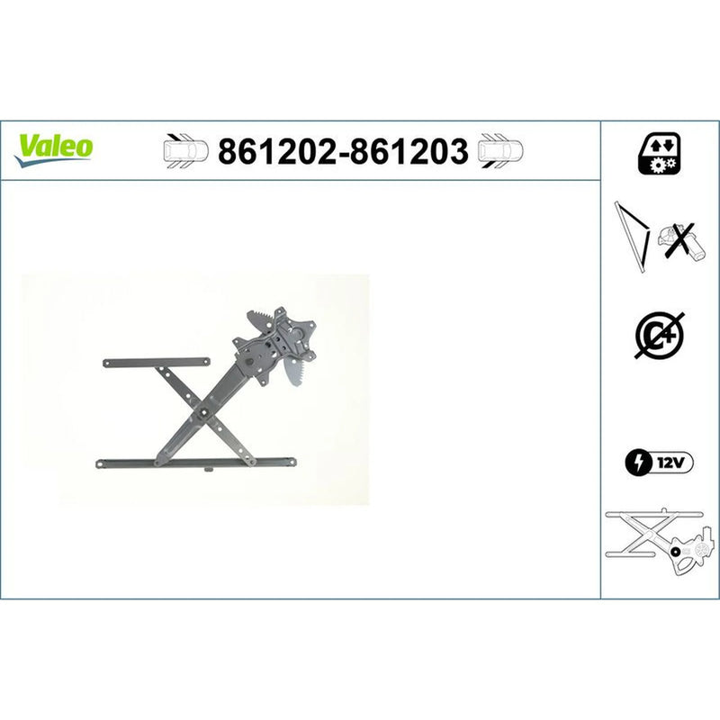 Valeo Electric Window Regulator Lifter Right Rear 861203