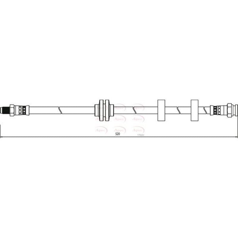 Apec Brake Hydraulic Hose Line Front fits Fiat Doblo 2003 on 1.9