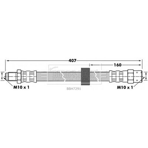Borg & Beck Brake Hydraulic Hose Line Front Right BBH7291