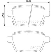 Brembo 4 x Rear Brake Pad Set fits Opel Adam 2012-2019 1.0 1.2 1.4