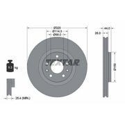 Textar 2 x Externally Vented Front Brake Discs 92195403-x2