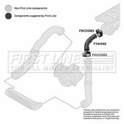First Line Intercooler Turbo Charge Air Hose fits BMW 3 2001-2007