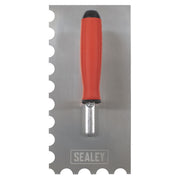 Stainless Steel Semicircle Tooth Trowel Rubber Handle & Aluminium Foot 270mm Sealey - Dynamic Drive
