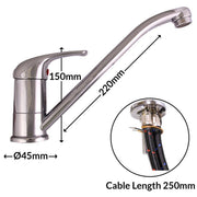 Ducale Chrome Mixer Tap 22cm Spout Robust Chrome Mixer Tap with 22cm Spout fo Nova - Dynamic Drive