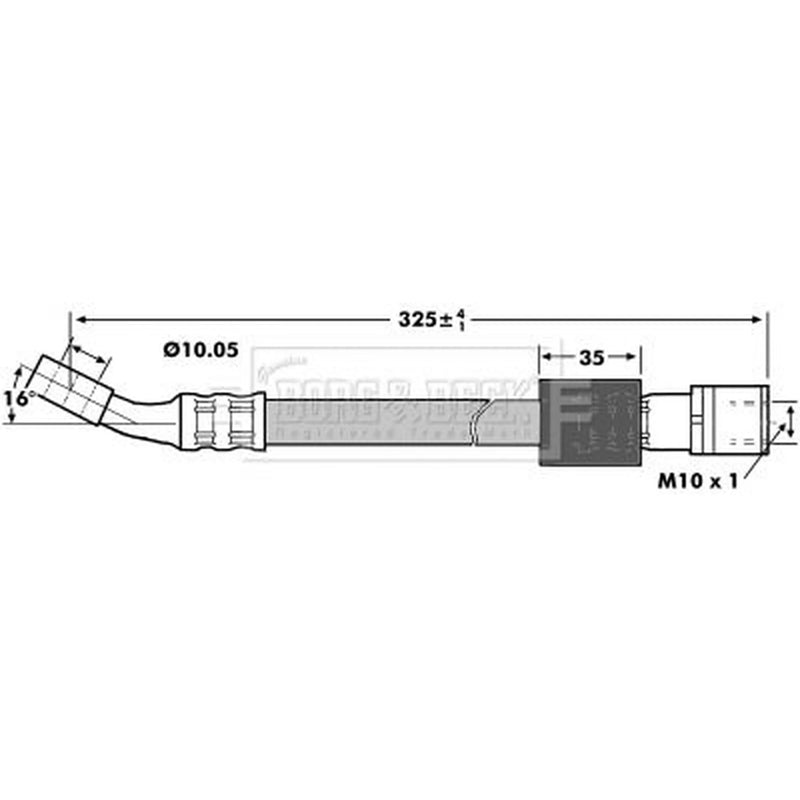 Borg & Beck Brake Hydraulic Hose Line Front Right BBH7129