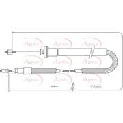 Apec Handbrake Cable Right Rear fits Citroën Berlingo 1996-2011 1.4 1.8 1.9