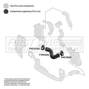 First Line Intercooler Turbo Charge Air Hose fits Audi A4 B7 2004-2009 2.0